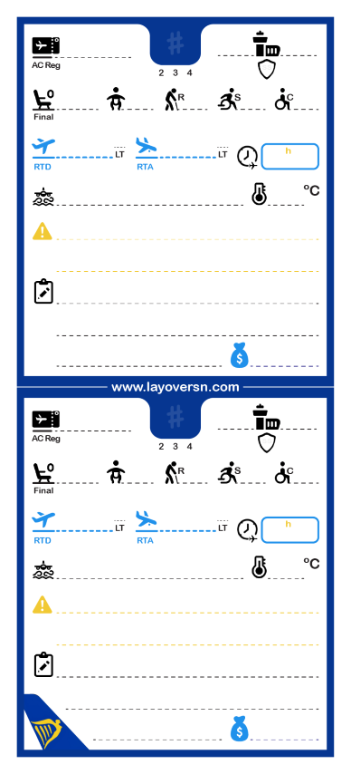 Cabin Crew Flight Notepad (Single-Side) - Ryanair (Pre-Order)