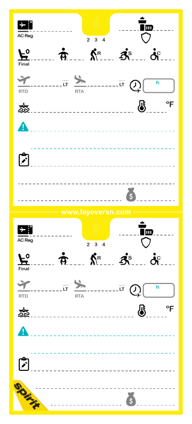 Cabin Crew Flight Notepad (Single-Side) - Spirit (Pre-Order)