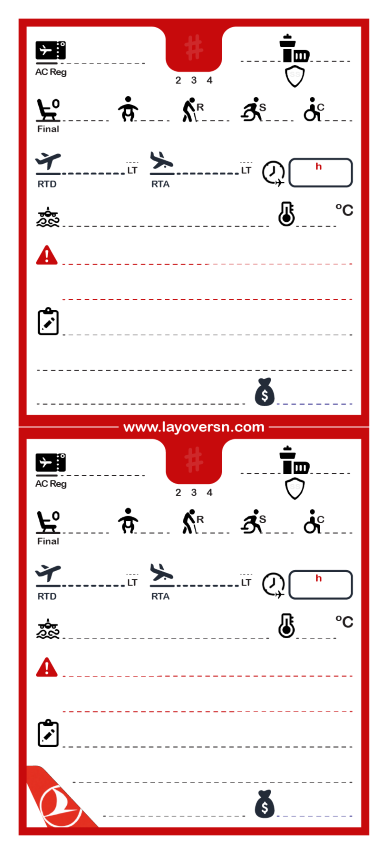 Cabin Crew Flight Notepad (Single-Side) - Turkish Airlines (Pre-Order)