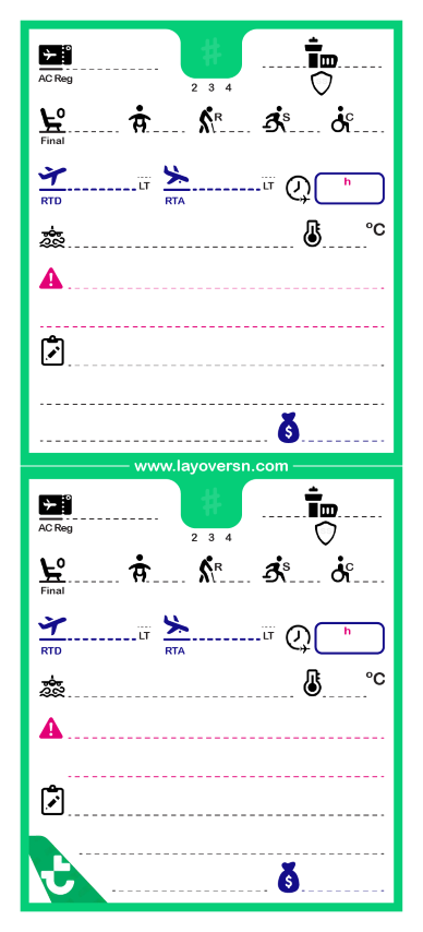 Cabin Crew Flight Notepad (Single-Side) - Transavia v2 (Pre-Order)