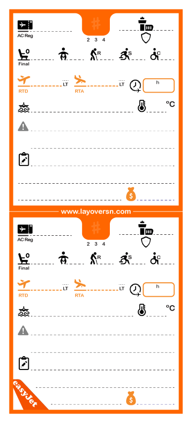 Cabin Crew Flight Notepad (Single-Side) - EasyJet (Pre-Order)
