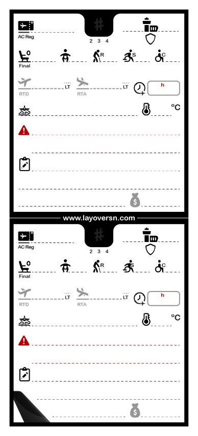 Cabin Crew Flight Notepad (Single-Side) - Generic (Pre-Order)